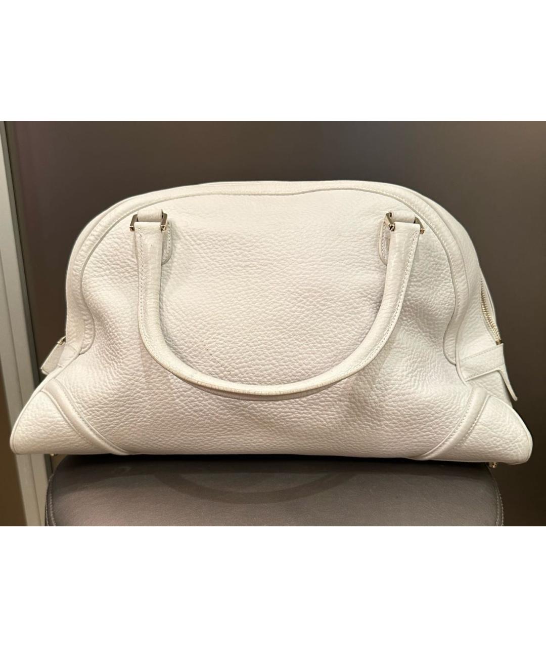 GUCCI Белая кожаная сумка с короткими ручками, фото 3
