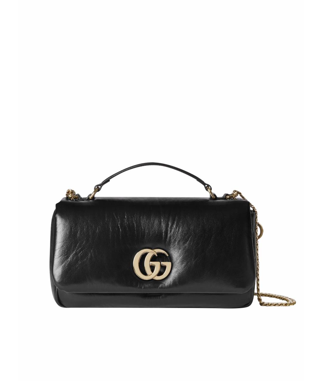 GUCCI Черная кожаная сумка через плечо, фото 1