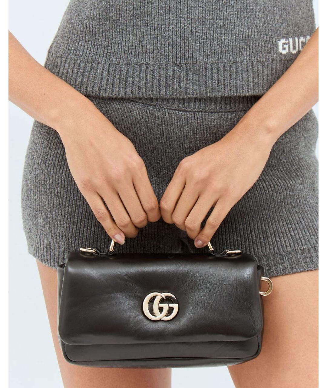 GUCCI Черная кожаная сумка через плечо, фото 2