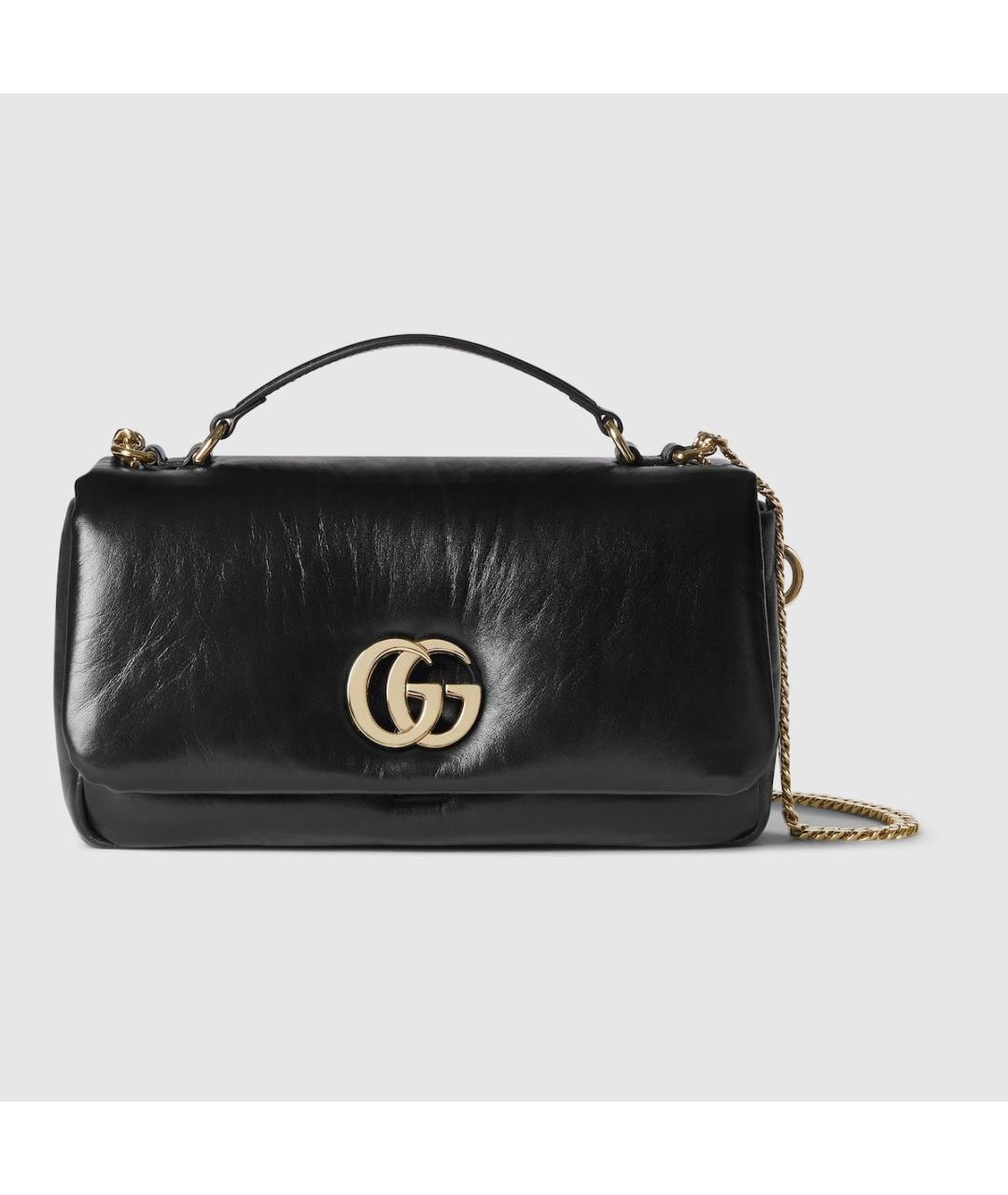 GUCCI Черная кожаная сумка через плечо, фото 6