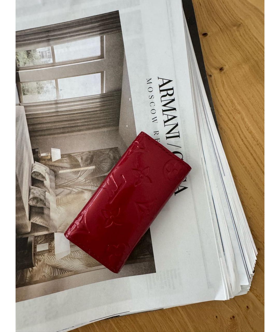 LOUIS VUITTON Бордовая ключница, фото 5