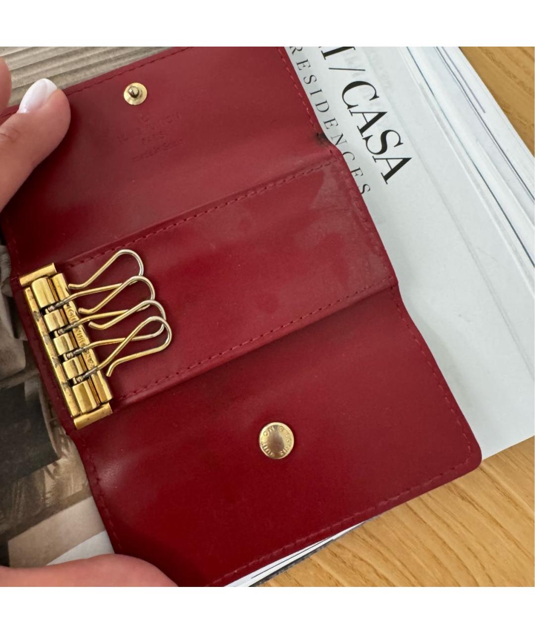 LOUIS VUITTON Бордовая ключница, фото 7