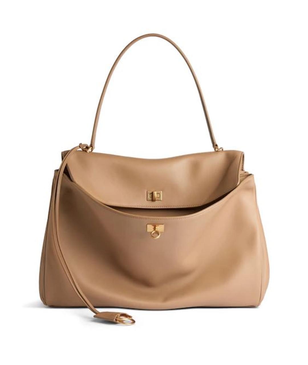 BALENCIAGA Бежевая кожаная сумка тоут, фото 1
