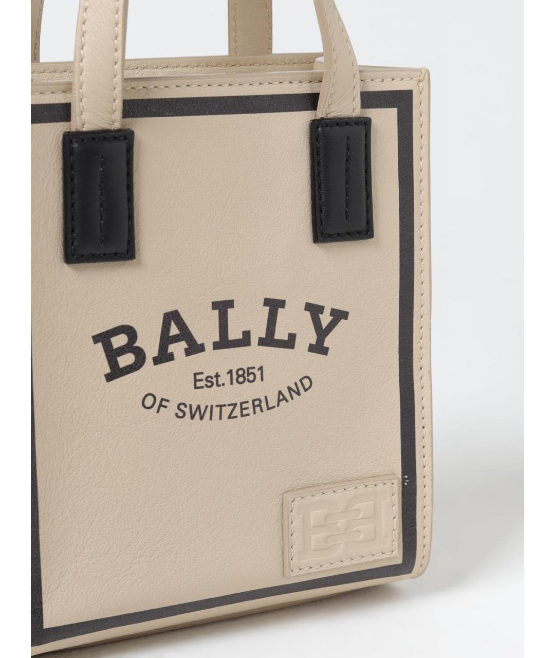 BALLY Бежевая кожаная сумка тоут, фото 3