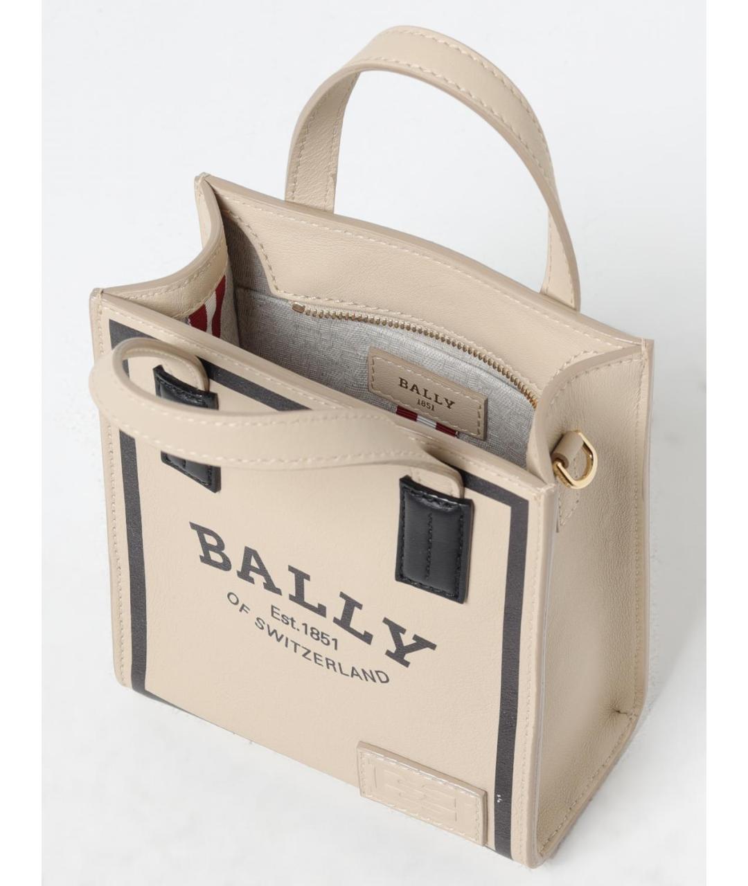 BALLY Бежевая кожаная сумка тоут, фото 4