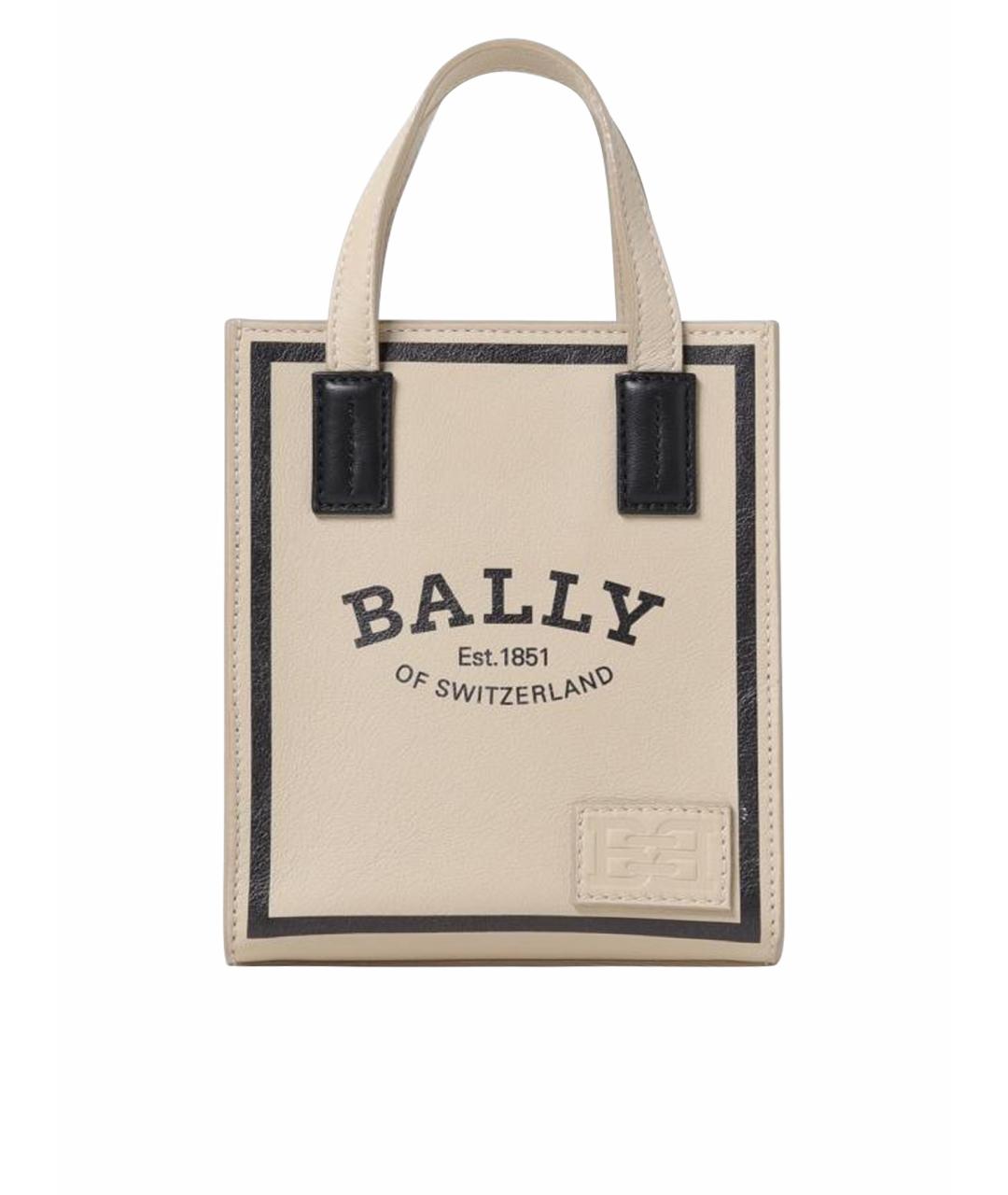BALLY Бежевая кожаная сумка тоут, фото 5