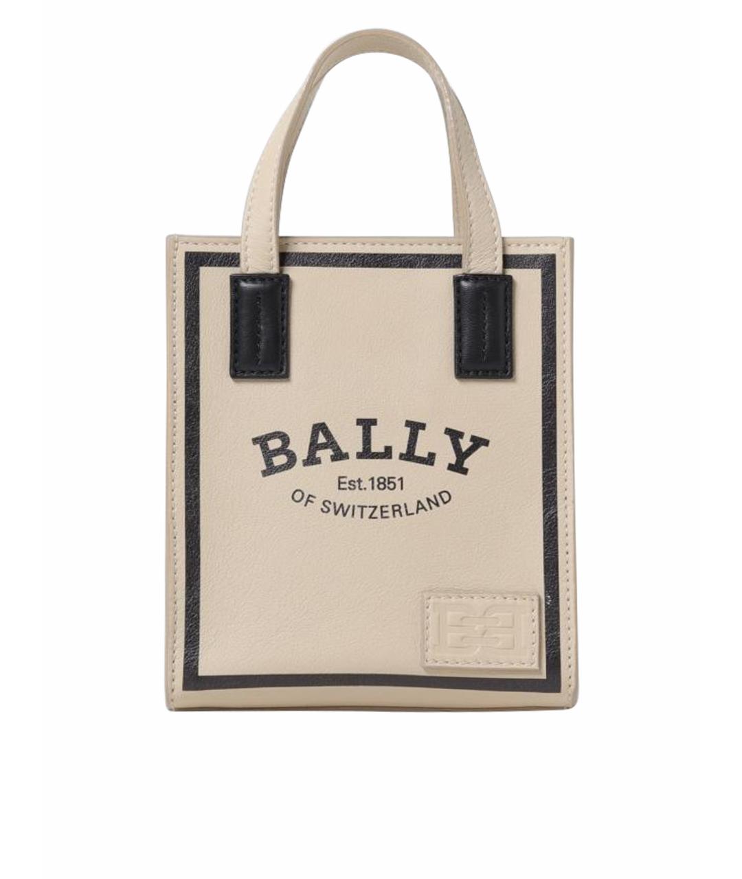 BALLY Бежевая кожаная сумка тоут, фото 1