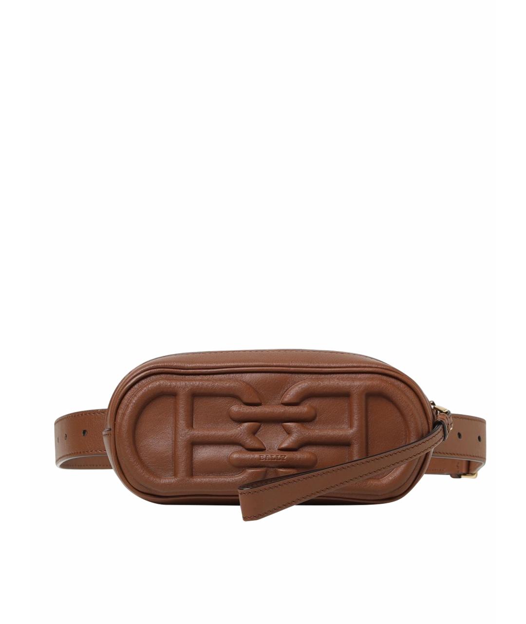 BALLY Коричневая кожаная поясная сумка, фото 1