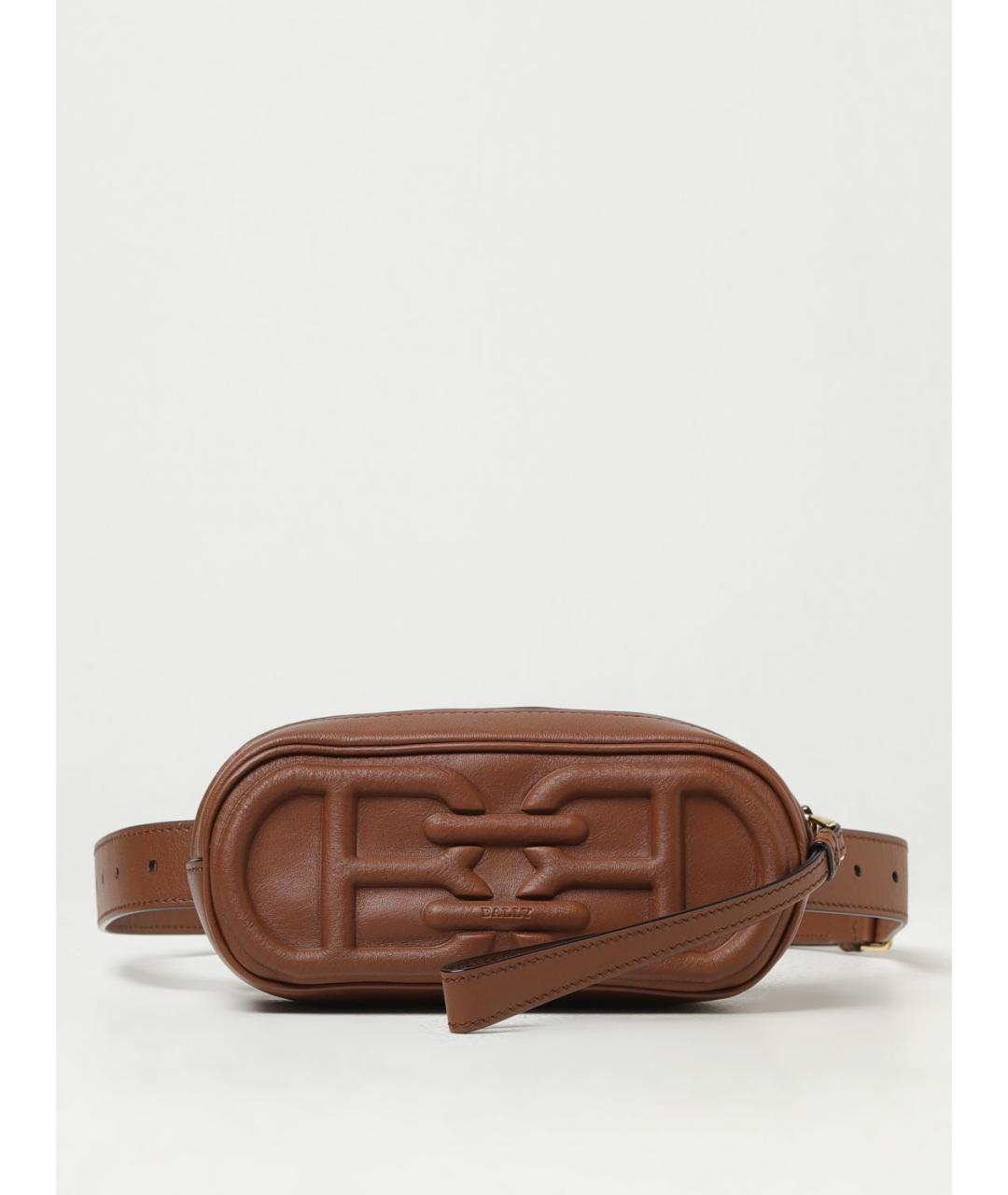 BALLY Коричневая кожаная поясная сумка, фото 5