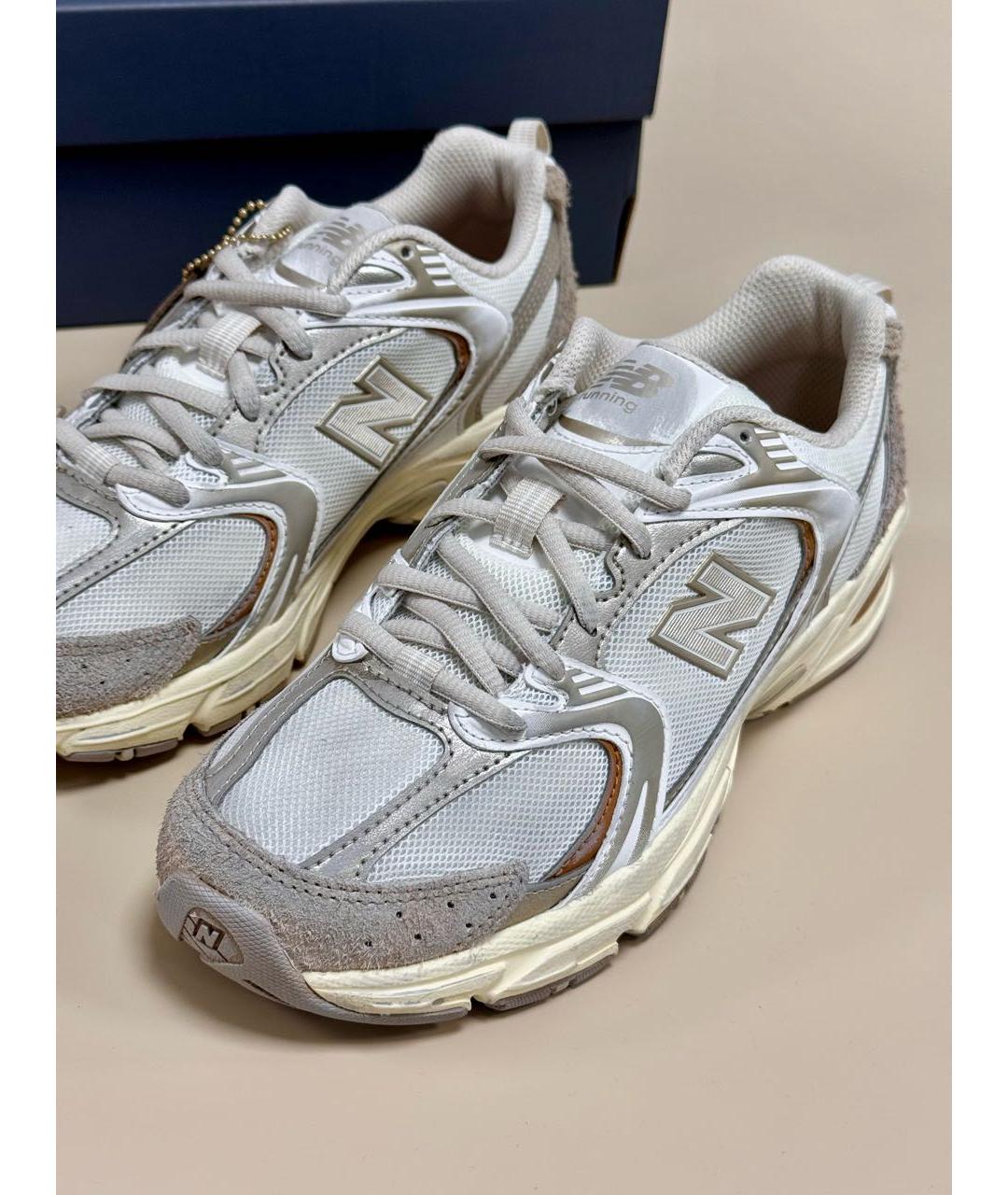 NEW BALANCE Бежевые замшевые кроссовки, фото 4