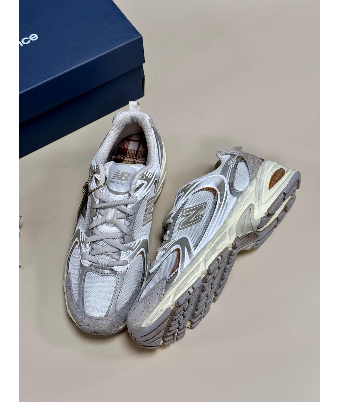 NEW BALANCE Бежевые замшевые кроссовки, фото 6