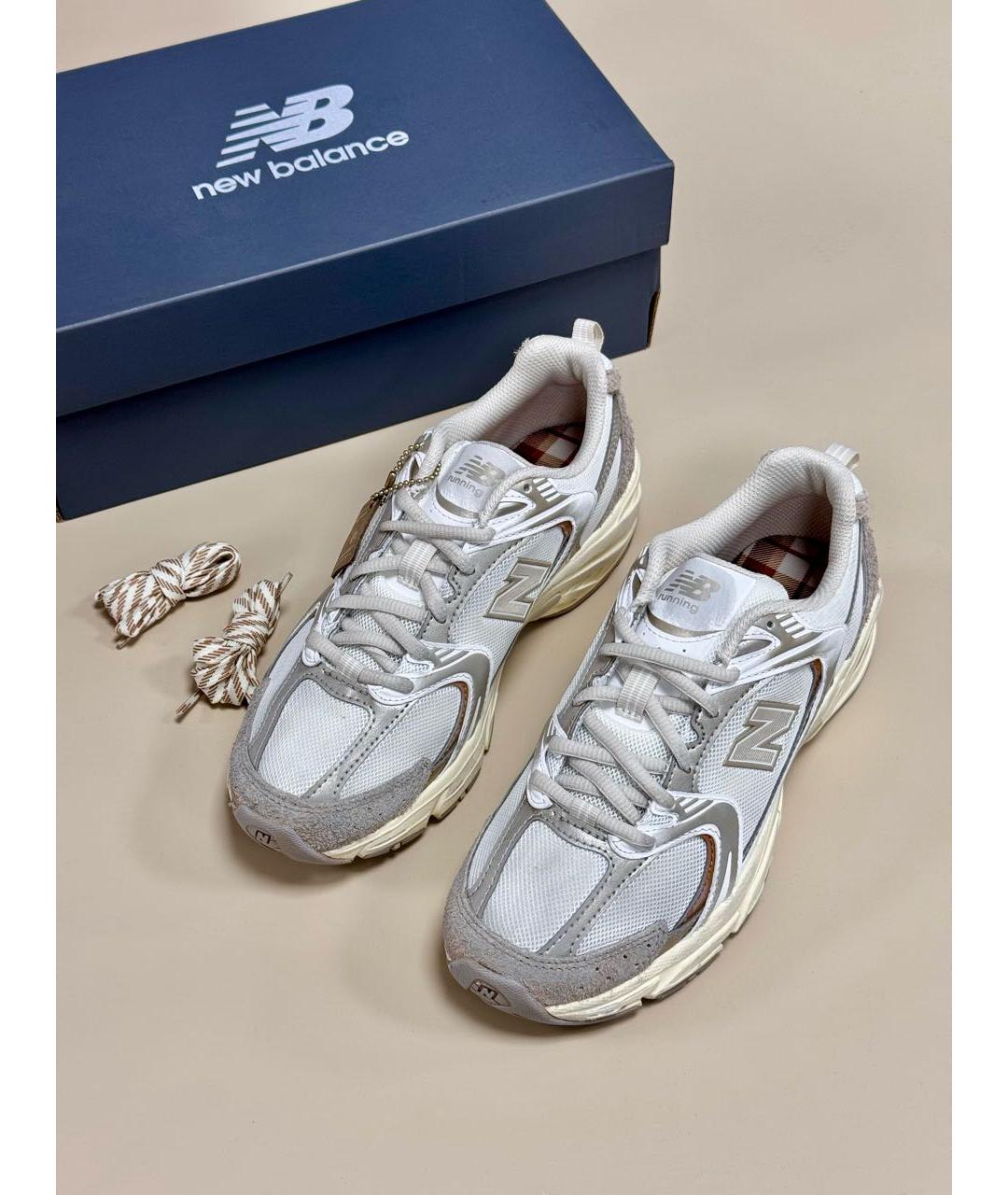 NEW BALANCE Бежевые замшевые кроссовки, фото 2