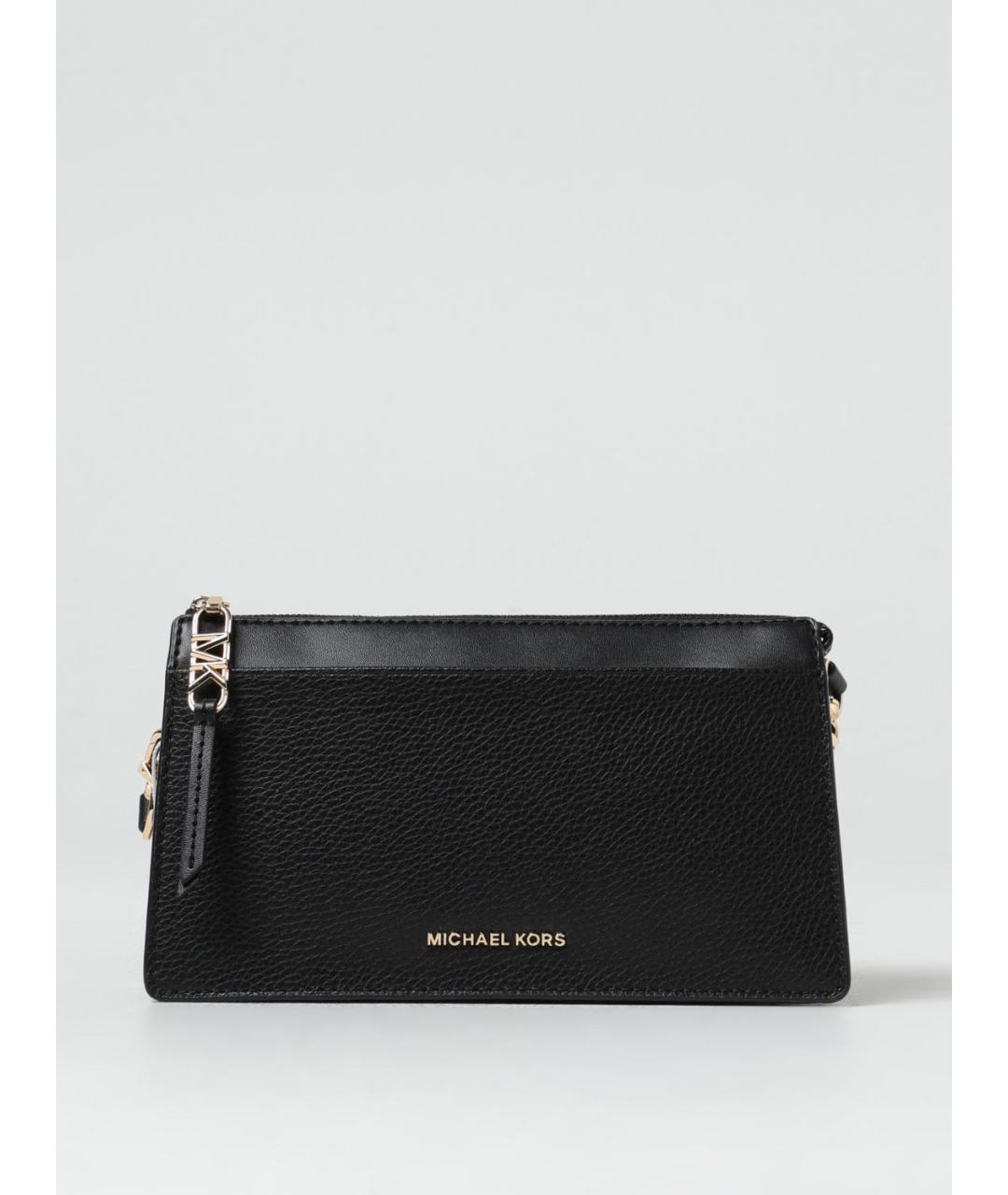 MICHAEL KORS Черная кожаная сумка через плечо, фото 4