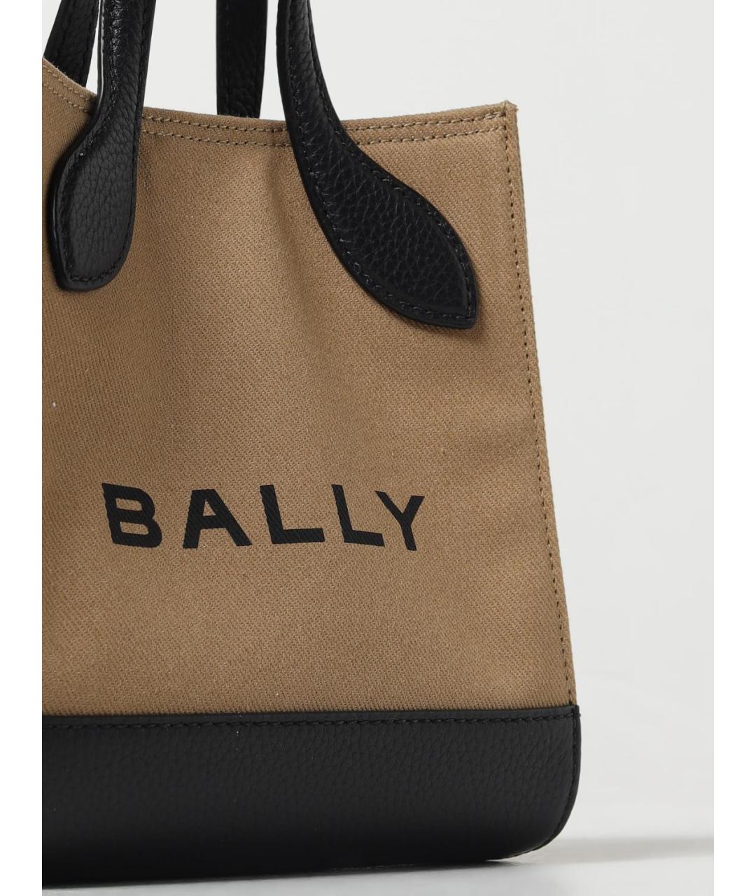 BALLY Бежевая тканевая сумка тоут, фото 3
