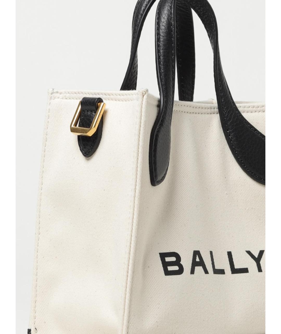 BALLY Бежевая тканевая сумка тоут, фото 3