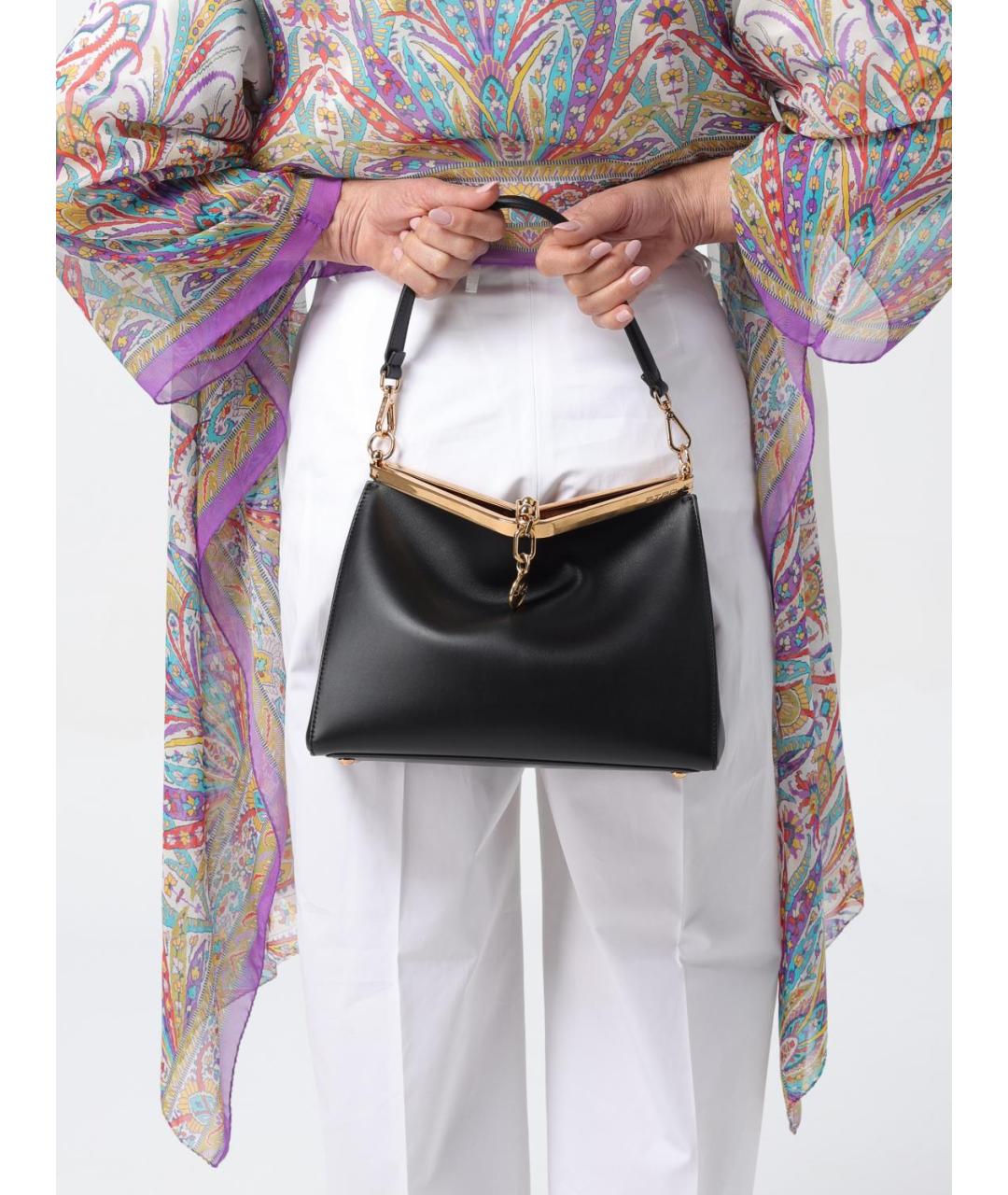 ETRO Черная кожаная сумка через плечо, фото 2