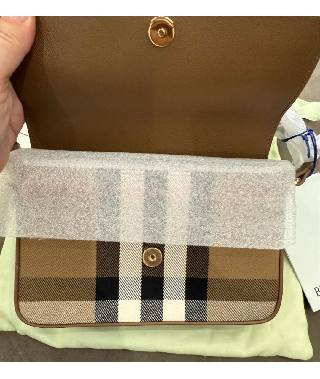 BURBERRY Коричневая кожаная сумка через плечо, фото 5