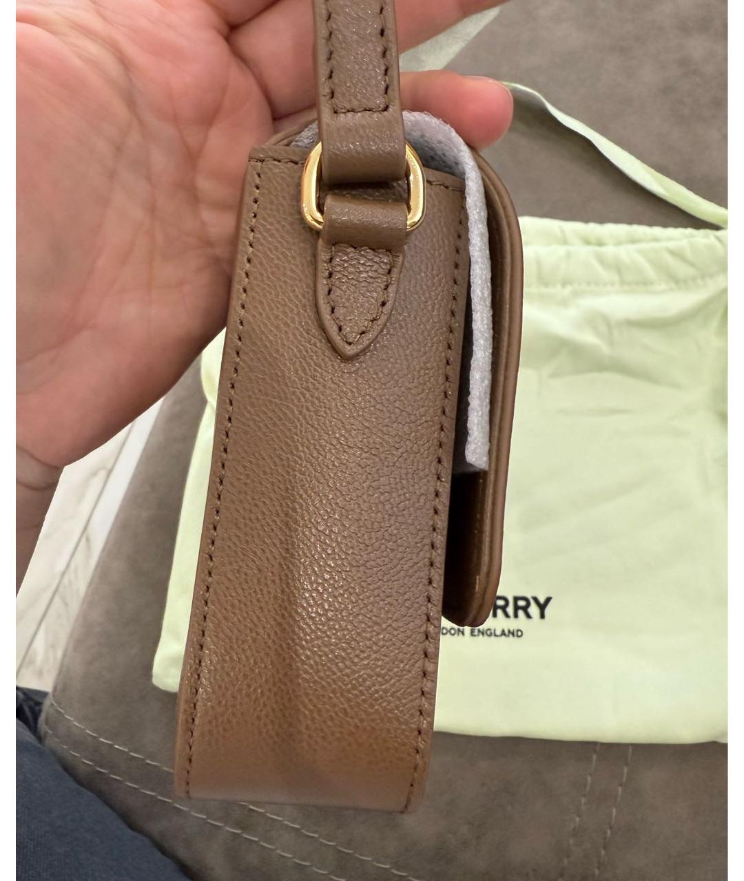 BURBERRY Коричневая кожаная сумка через плечо, фото 4