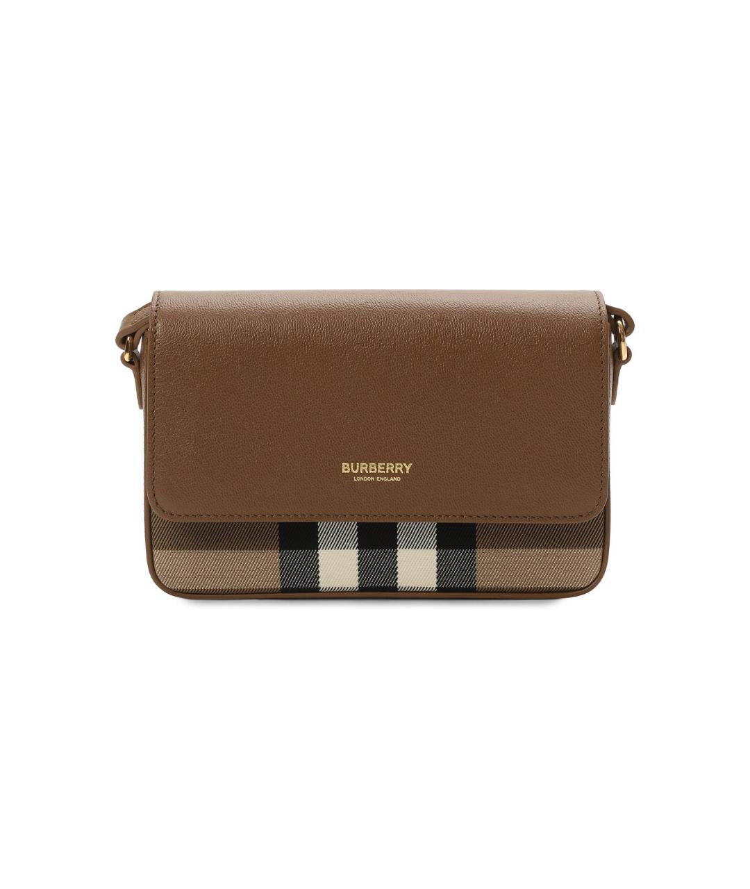 BURBERRY Коричневая кожаная сумка через плечо, фото 1