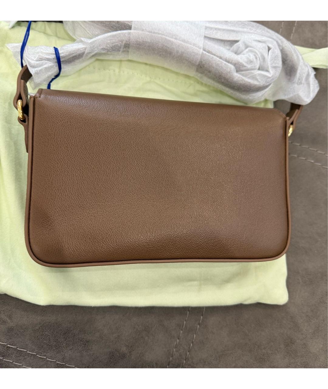 BURBERRY Коричневая кожаная сумка через плечо, фото 3