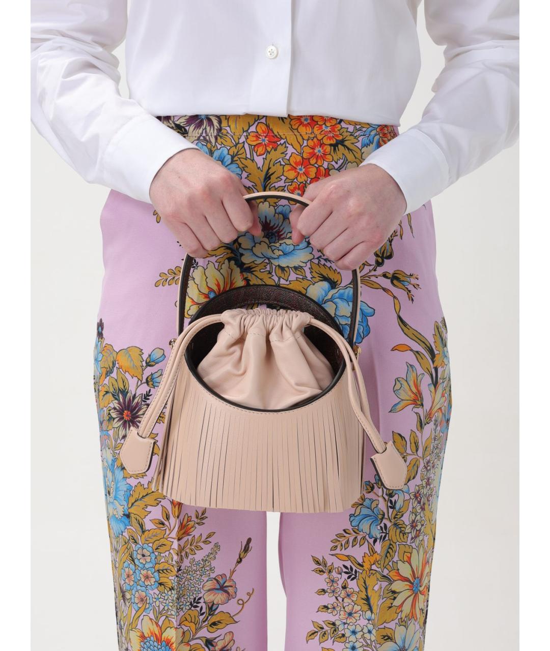 ETRO Розовая кожаная сумка тоут, фото 2