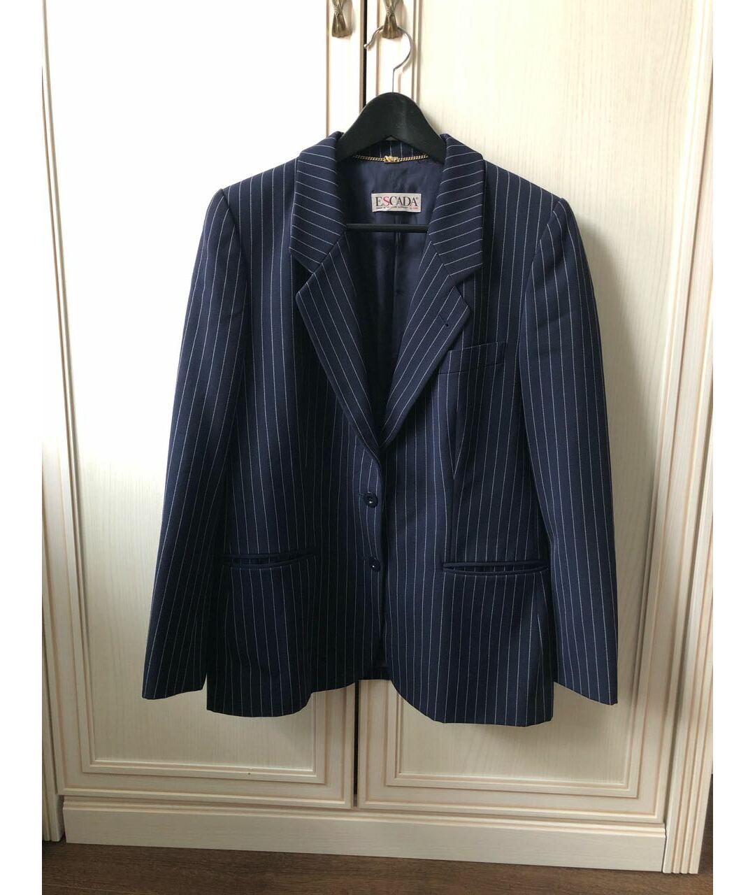 ESCADA VINTAGE Темно-синий шерстяной жакет/пиджак, фото 7