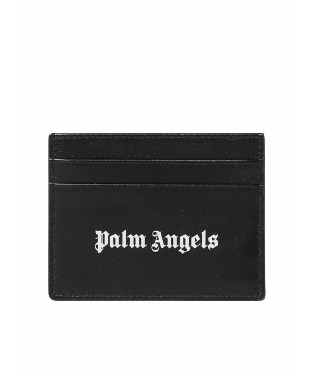 PALM ANGELS Черный кожаный кардхолдер, фото 1