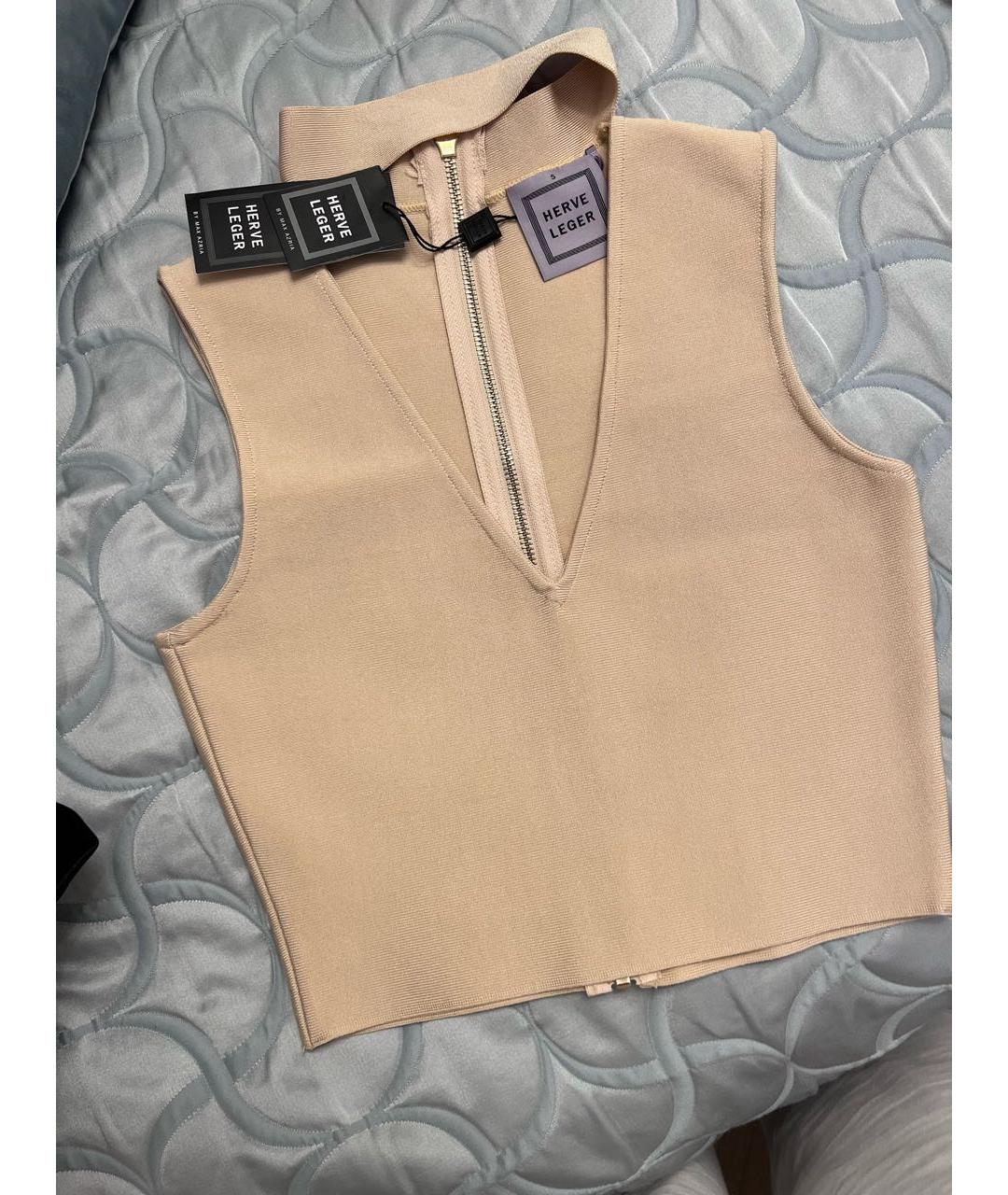 HERVE LEGER Бежевый корсет, фото 6