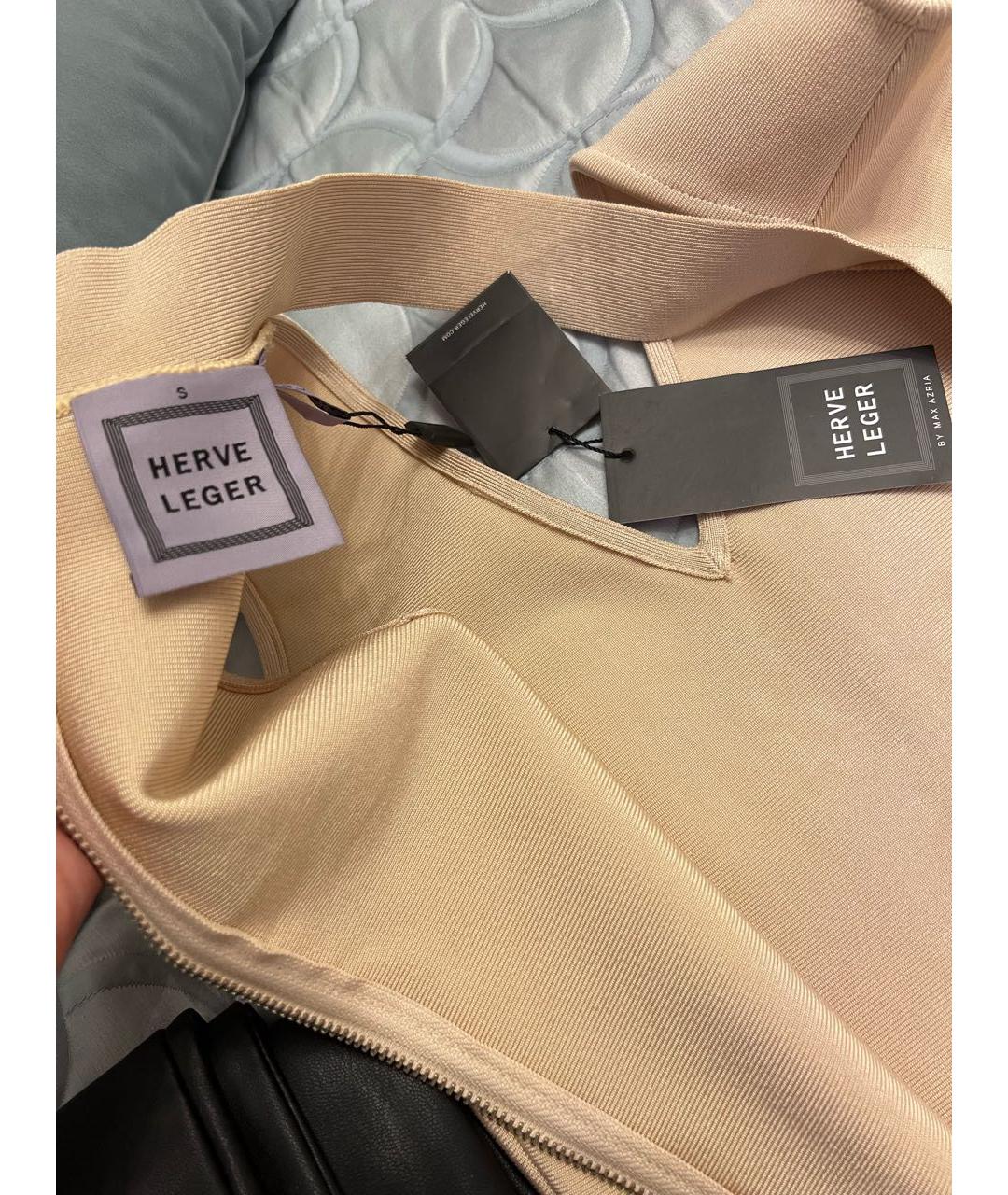 HERVE LEGER Бежевый корсет, фото 5