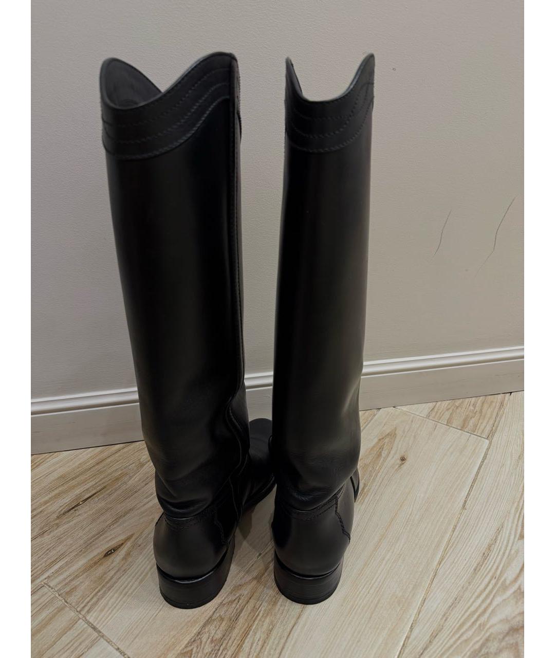 SAINT LAURENT Черные кожаные сапоги, фото 3