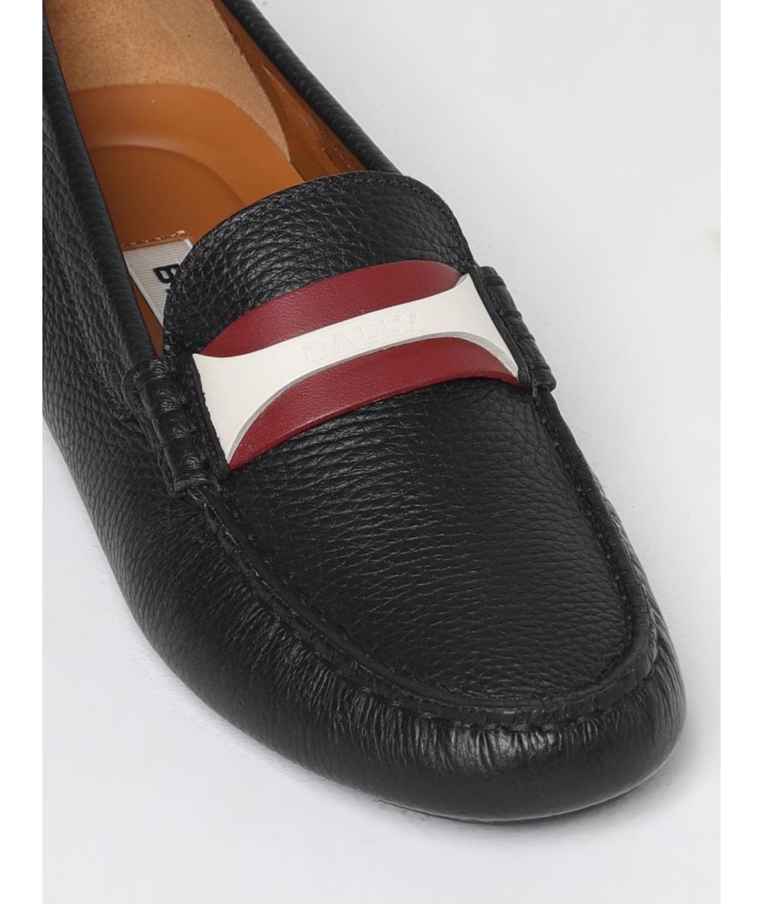 BALLY Черные кожаные мокасины, фото 4