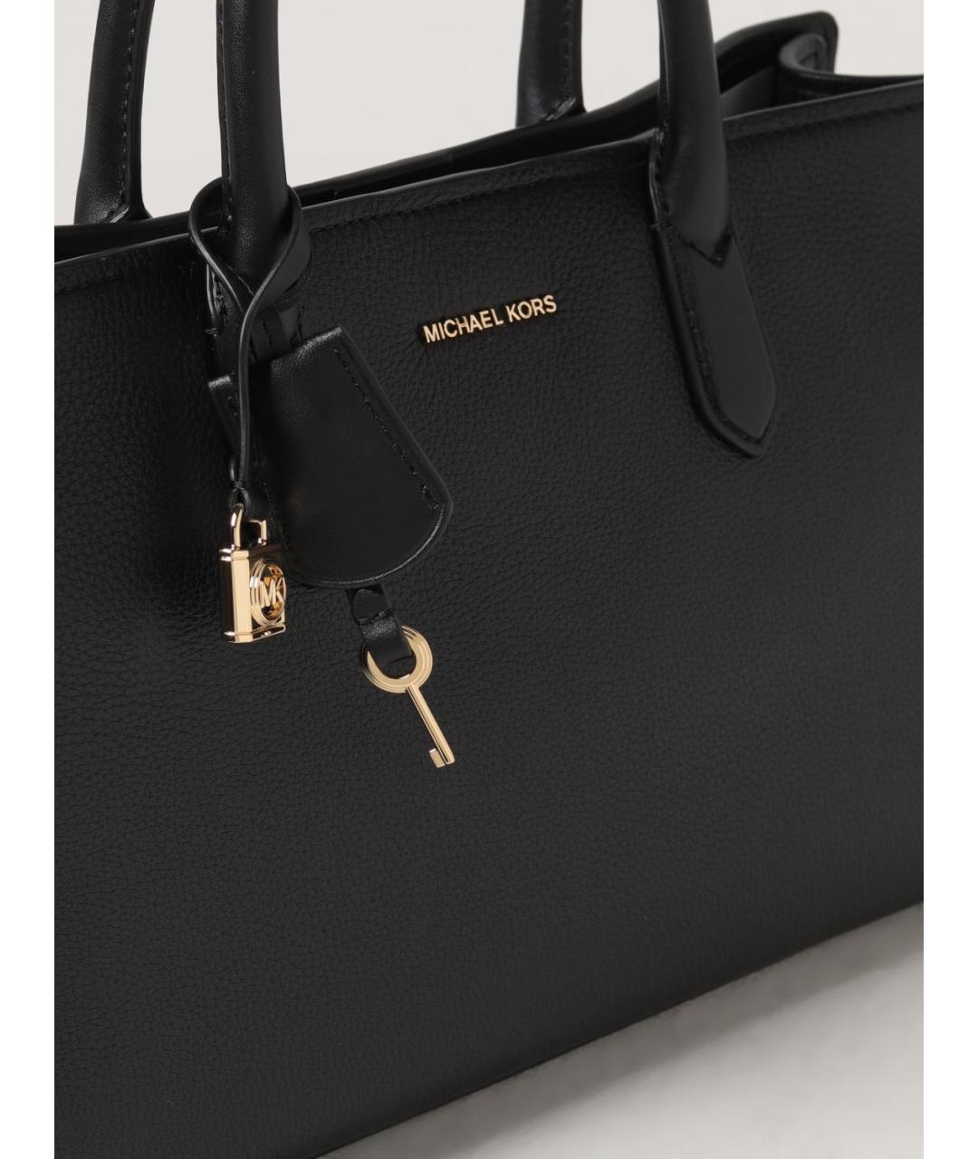 MICHAEL KORS Черная кожаная сумка тоут, фото 3