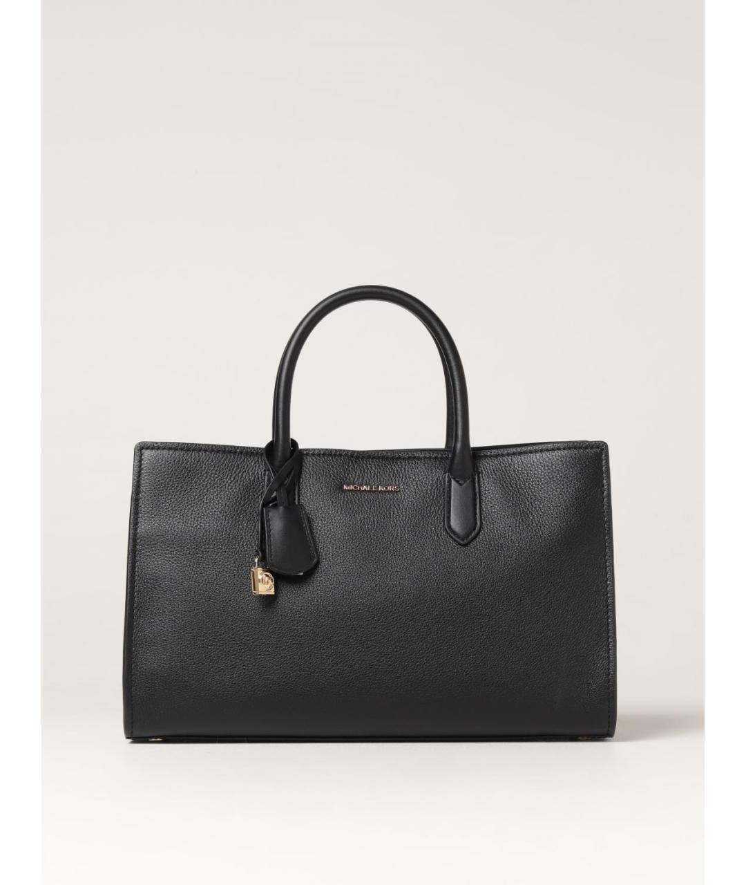 MICHAEL KORS Черная кожаная сумка тоут, фото 4