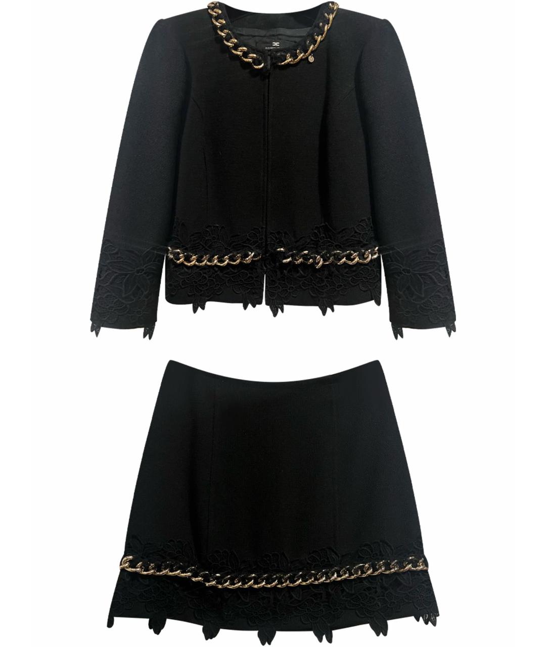 ELISABETTA FRANCHI Черный полиэстеровый костюм с юбками, фото 1