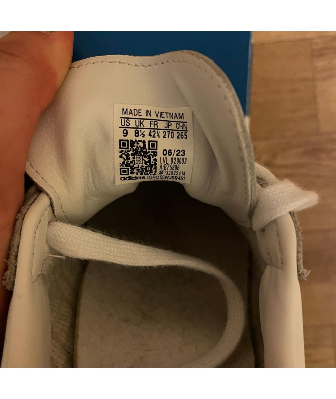 ADIDAS Белые кожаные низкие кроссовки / кеды, фото 6