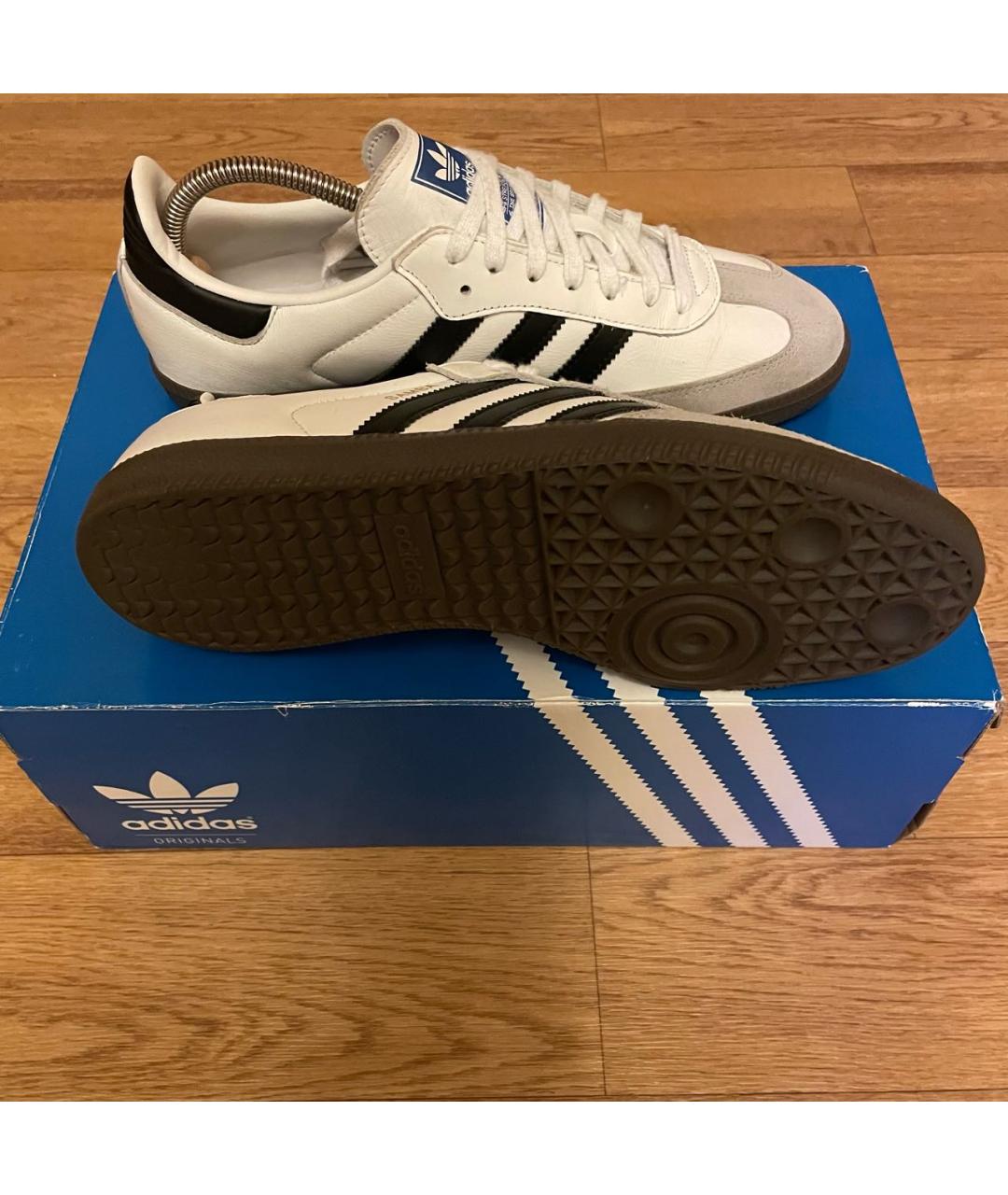 ADIDAS Белые кожаные низкие кроссовки / кеды, фото 5