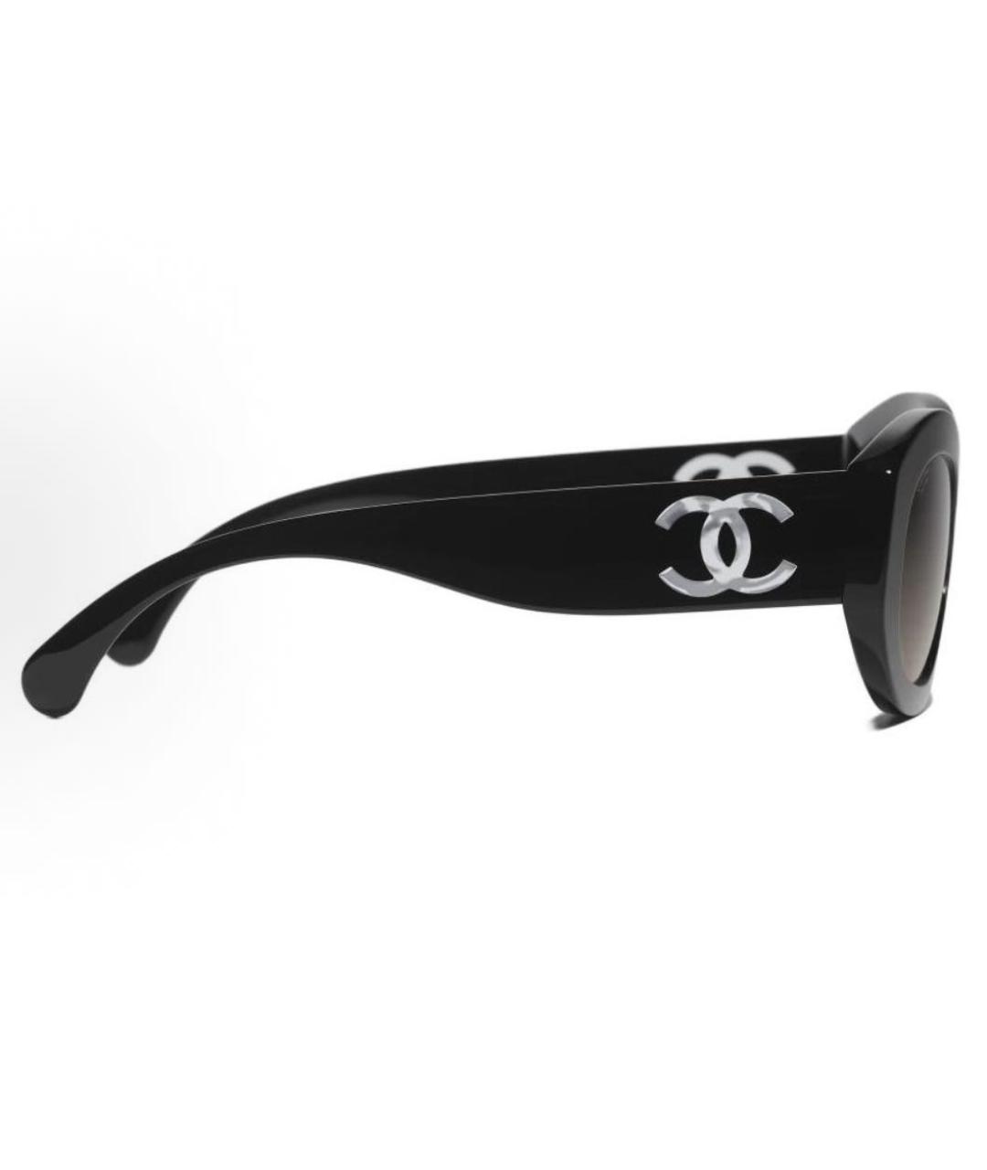 CHANEL Черные пластиковые солнцезащитные очки, фото 3
