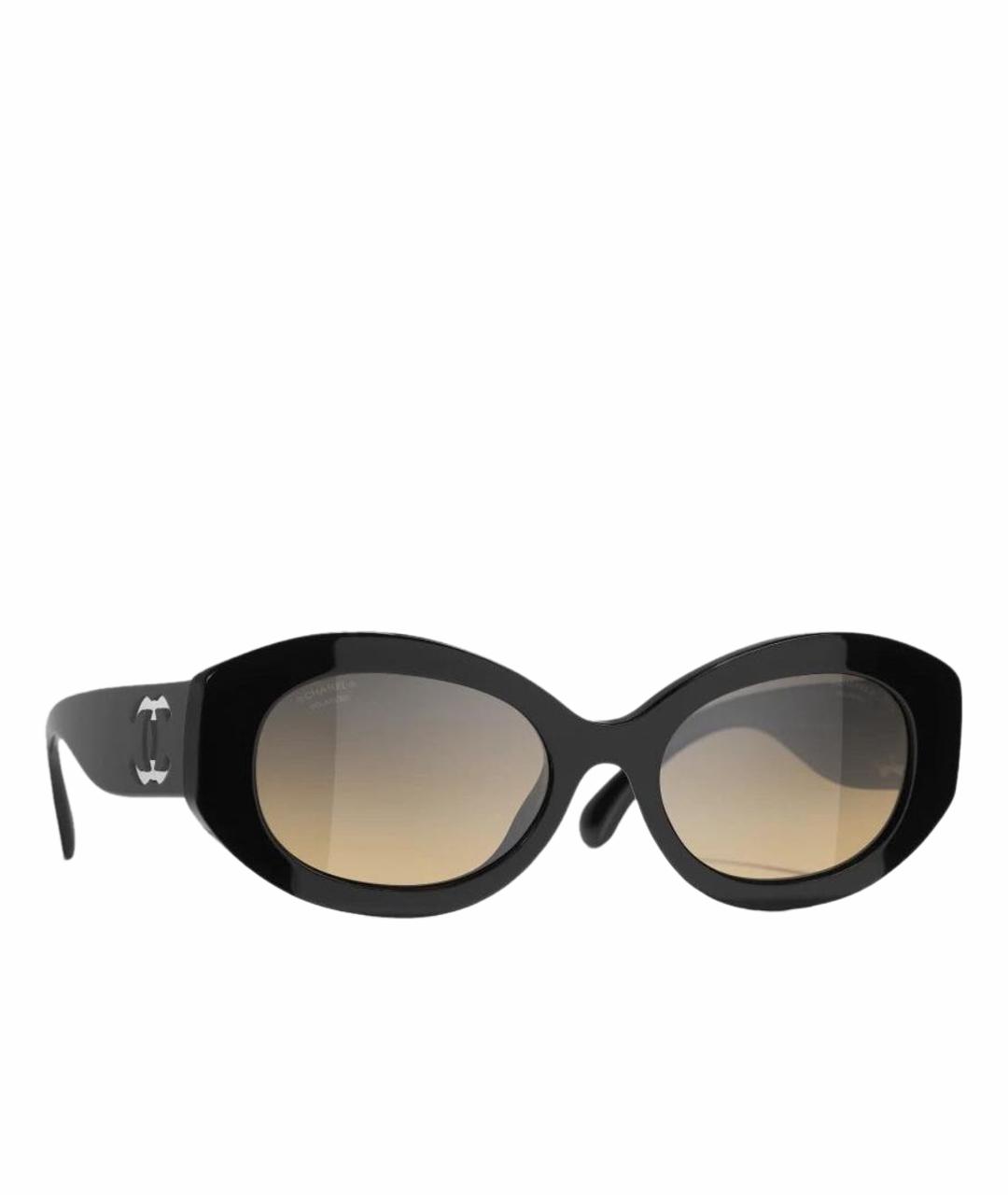 CHANEL Черные пластиковые солнцезащитные очки, фото 1