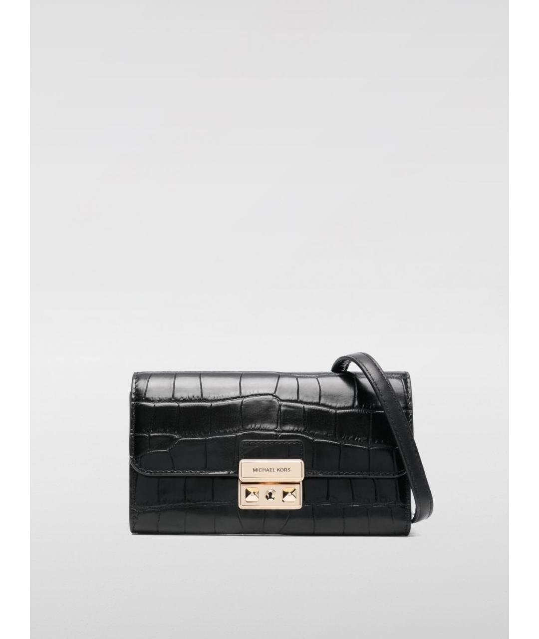 MICHAEL KORS Черная кожаная сумка через плечо, фото 4