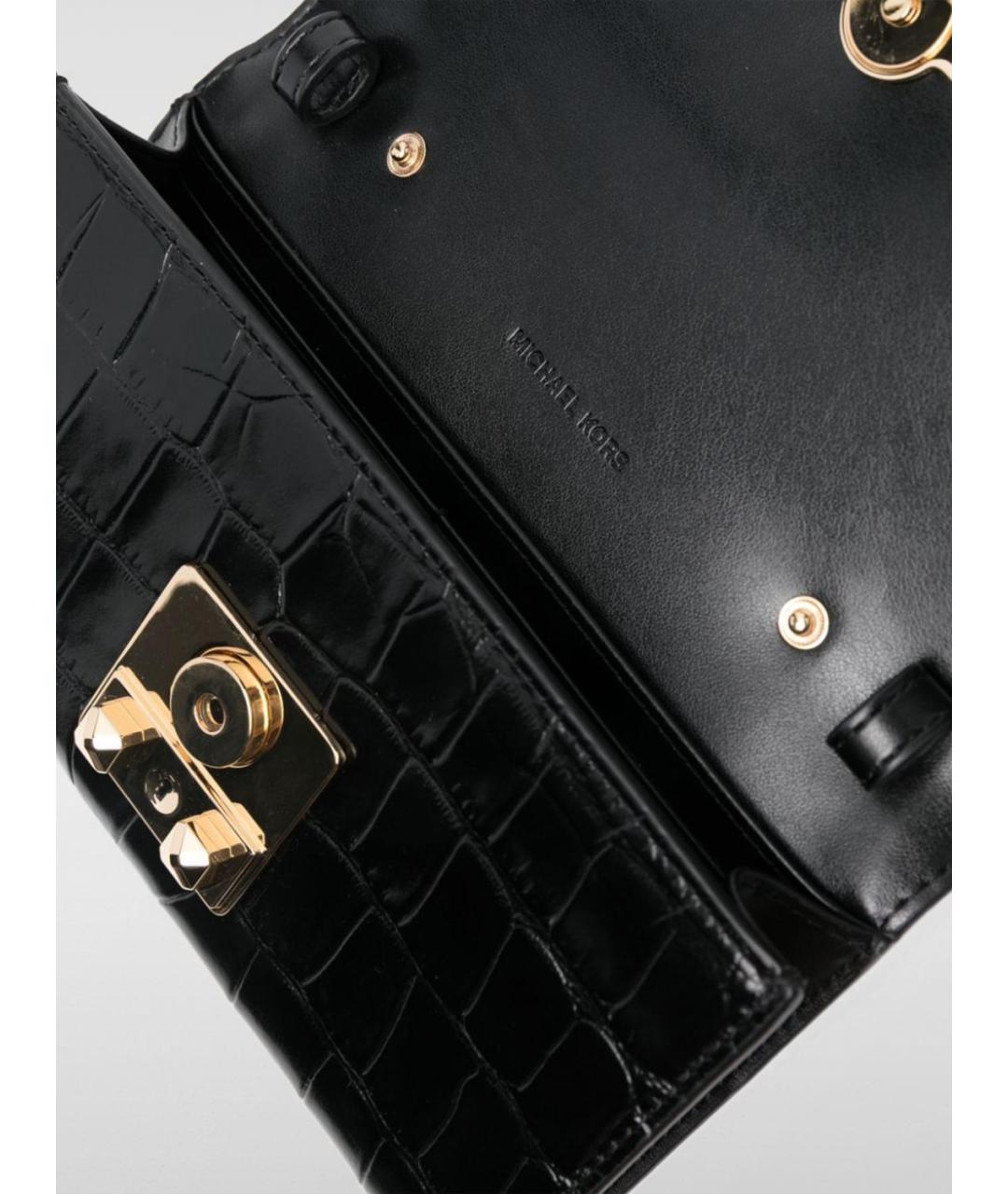 MICHAEL KORS Черная кожаная сумка через плечо, фото 3