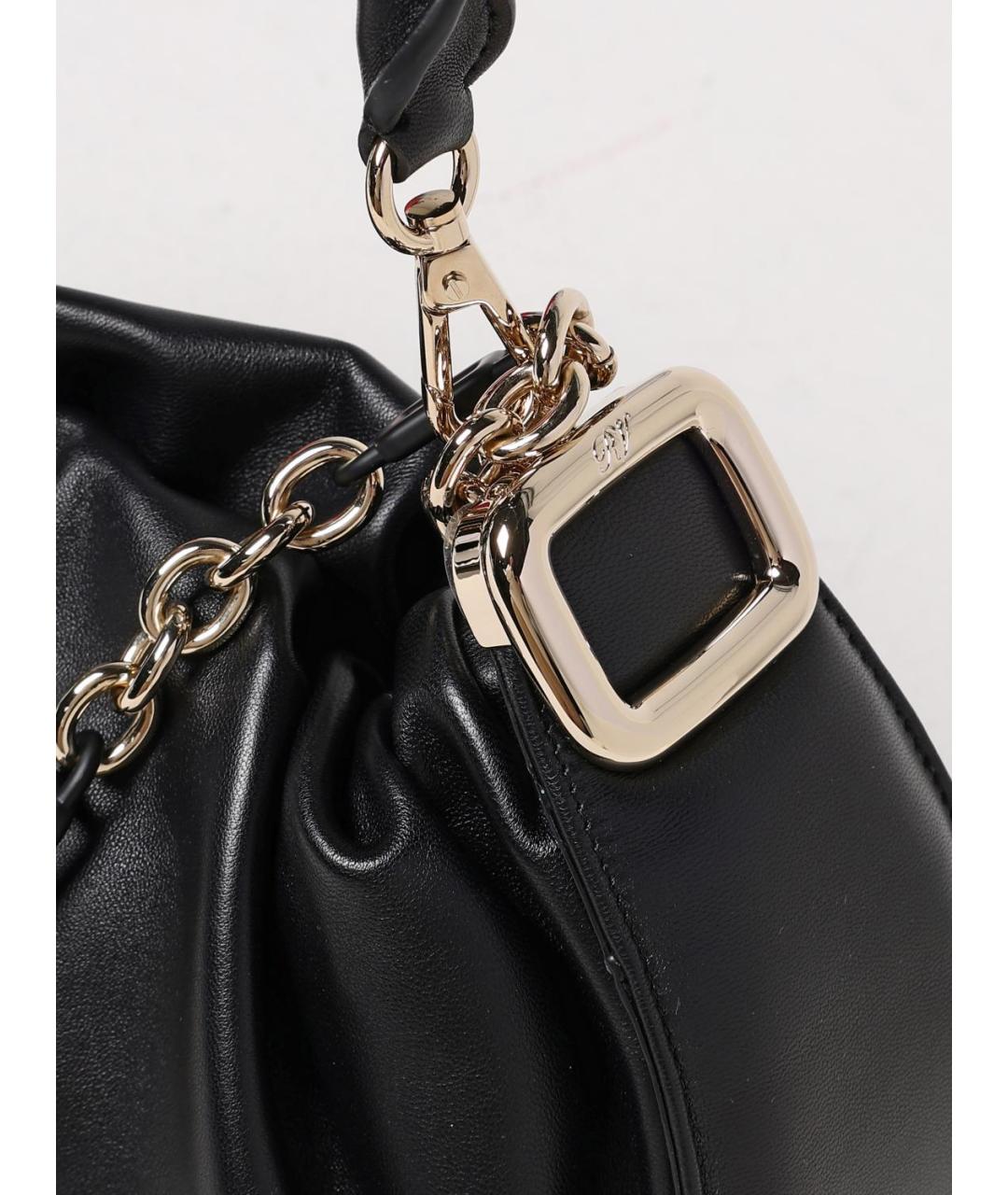 ROGER VIVIER Черная кожаная сумка с короткими ручками, фото 4