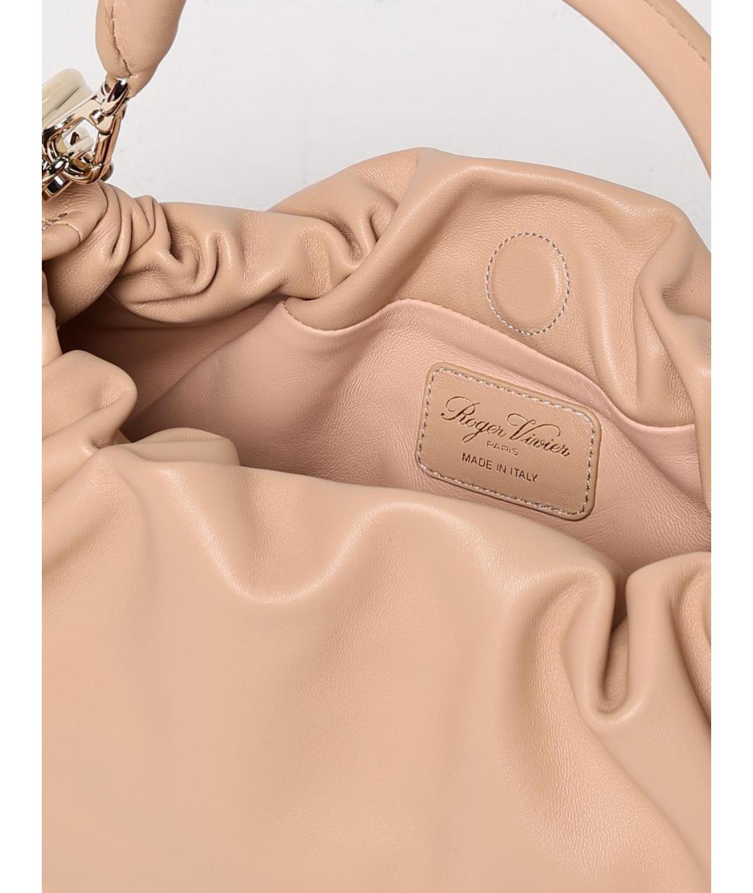 ROGER VIVIER Бежевая кожаная сумка через плечо, фото 5