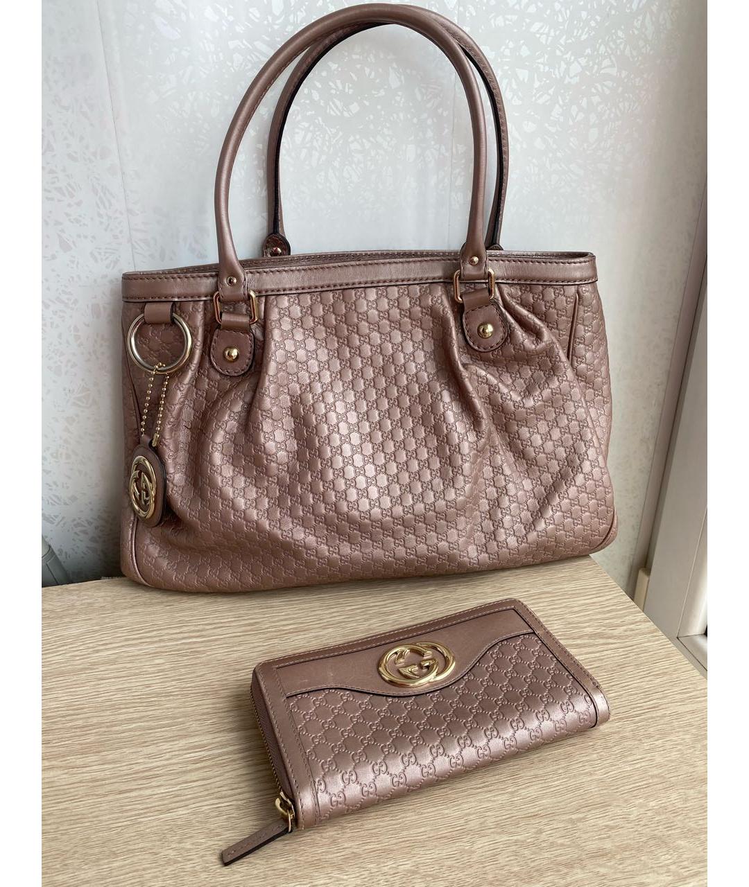 GUCCI Розовый кожаный кошелек, фото 2
