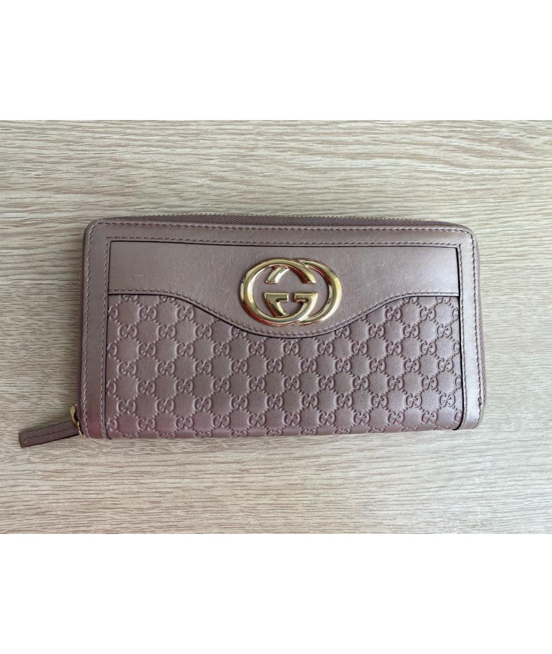 GUCCI Розовый кожаный кошелек, фото 9