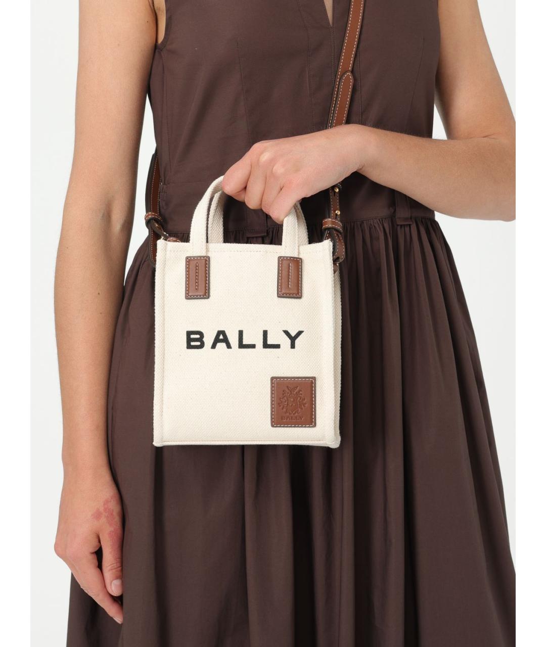BALLY Бежевая тканевая сумка тоут, фото 2