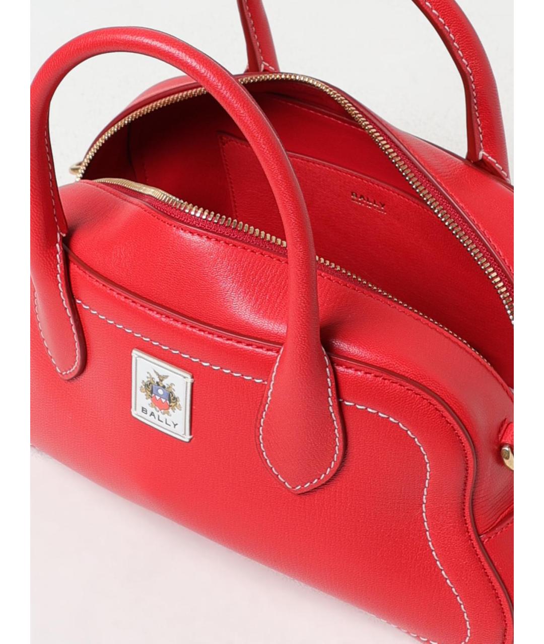 BALLY Красная кожаная сумка тоут, фото 4