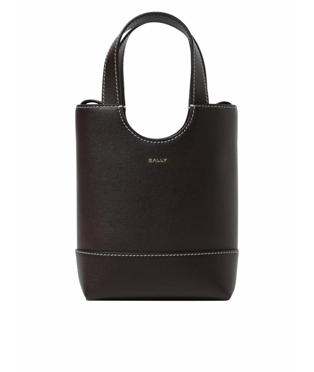 BALLY Коричневая кожаная сумка тоут, фото 1