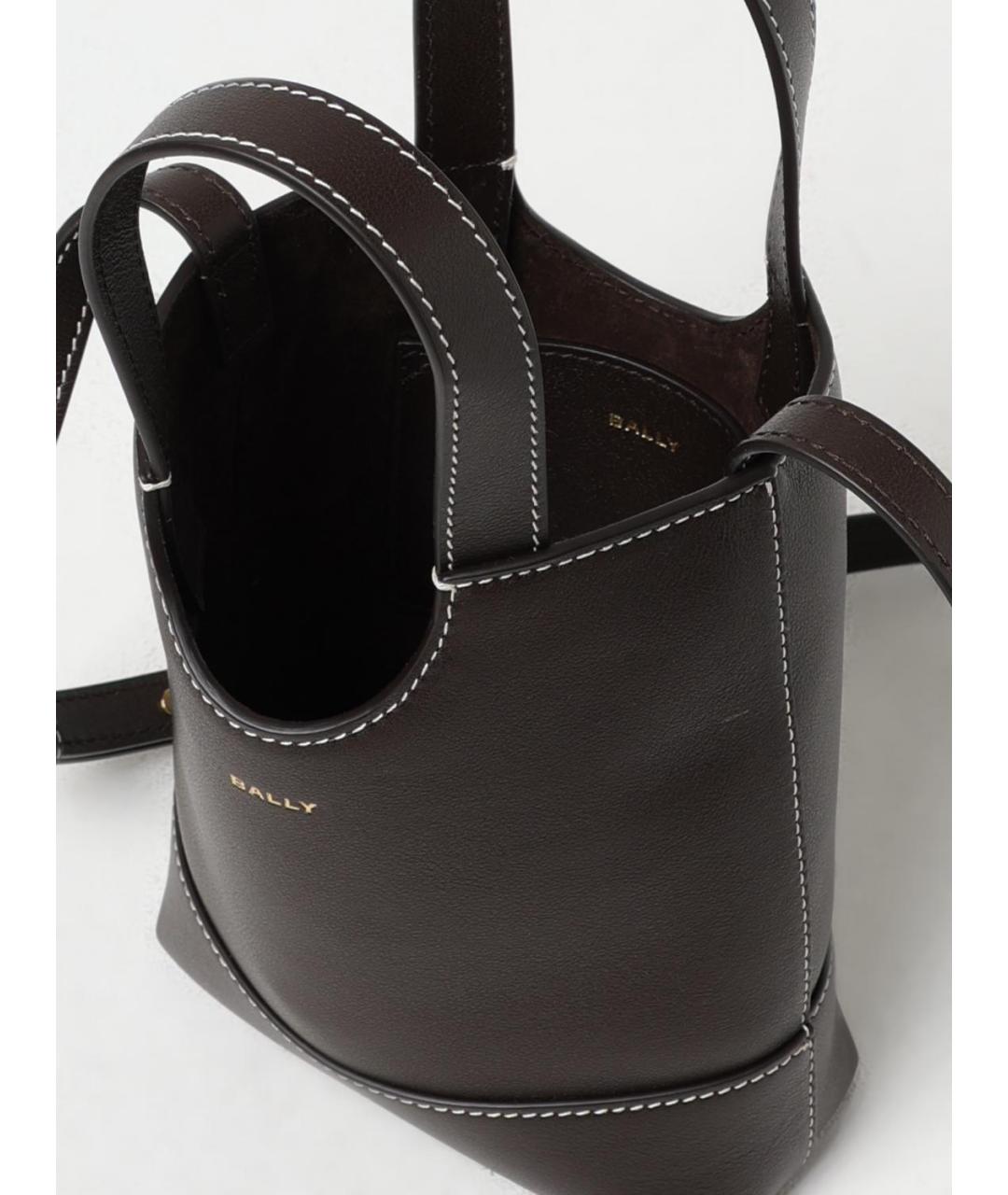 BALLY Коричневая кожаная сумка тоут, фото 4