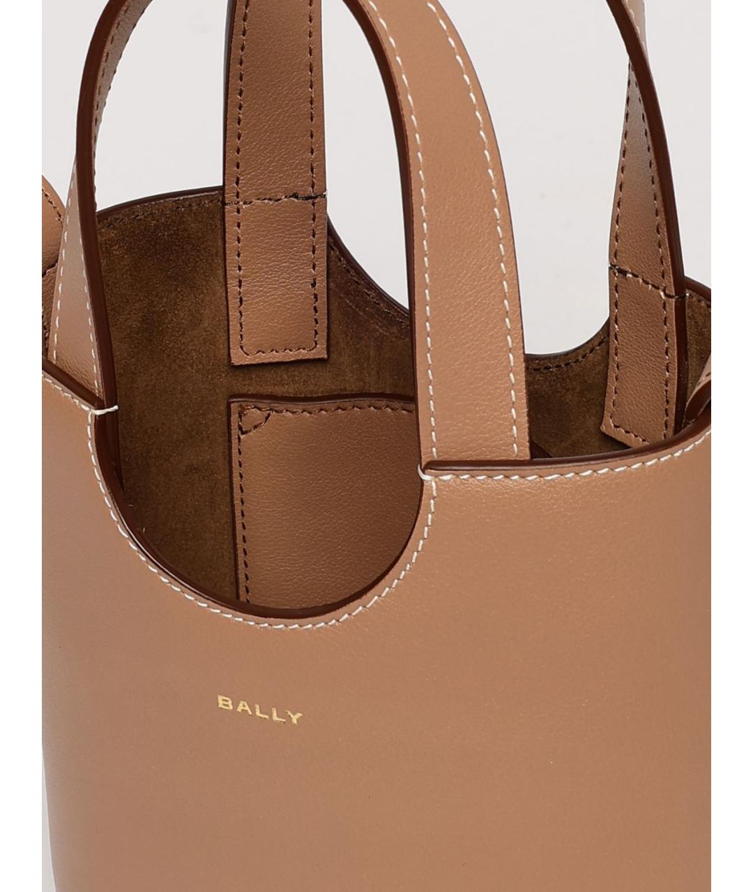 BALLY Коричневая кожаная сумка тоут, фото 5