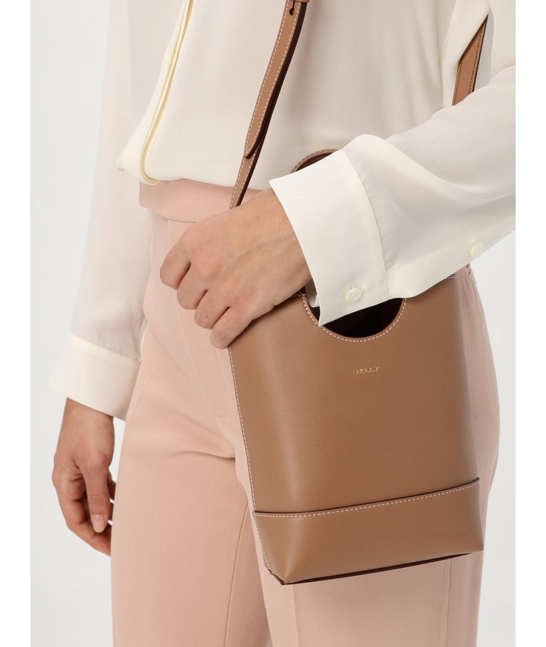 BALLY Коричневая кожаная сумка тоут, фото 2